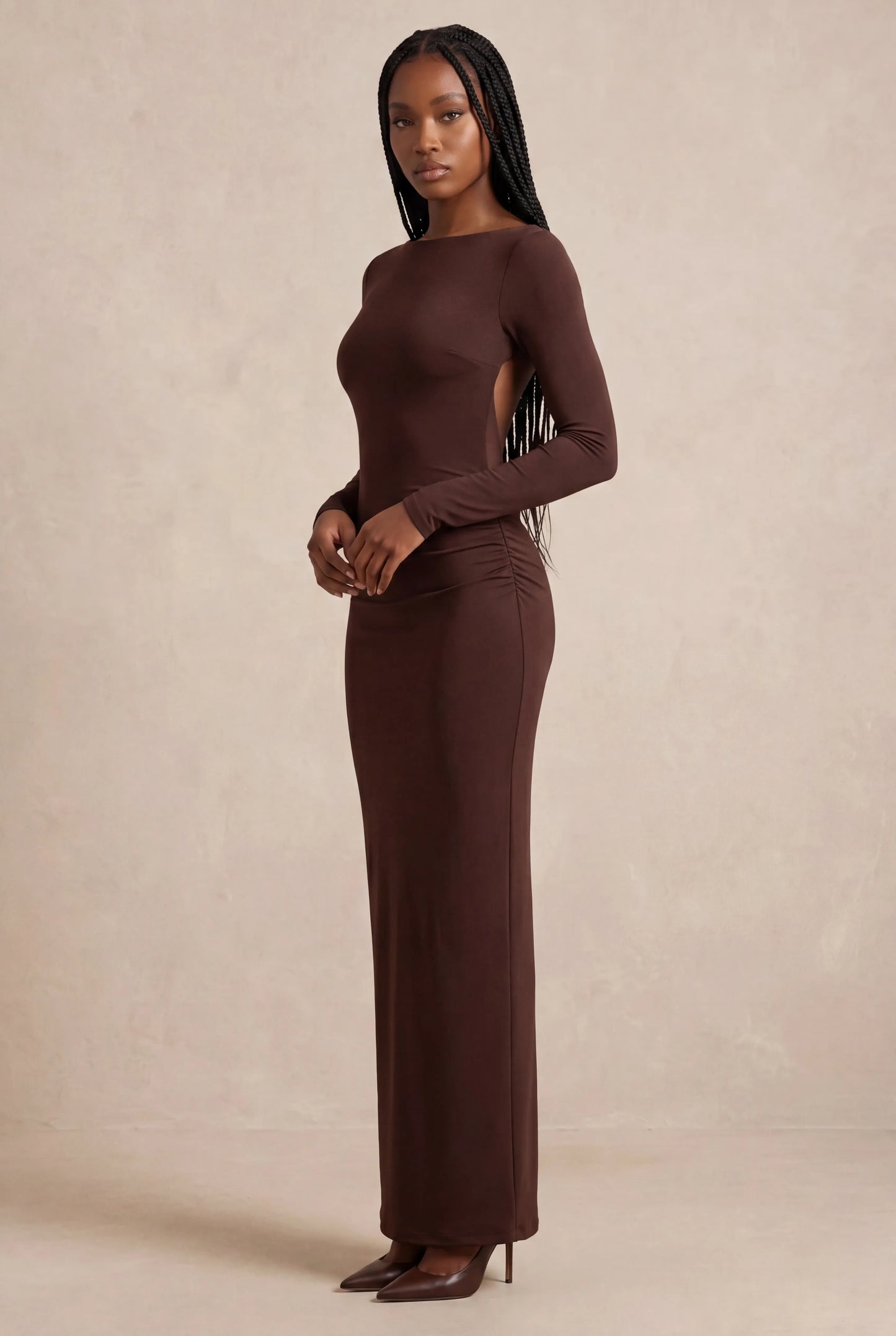 Octavia Robe Longue — Brun Cacao