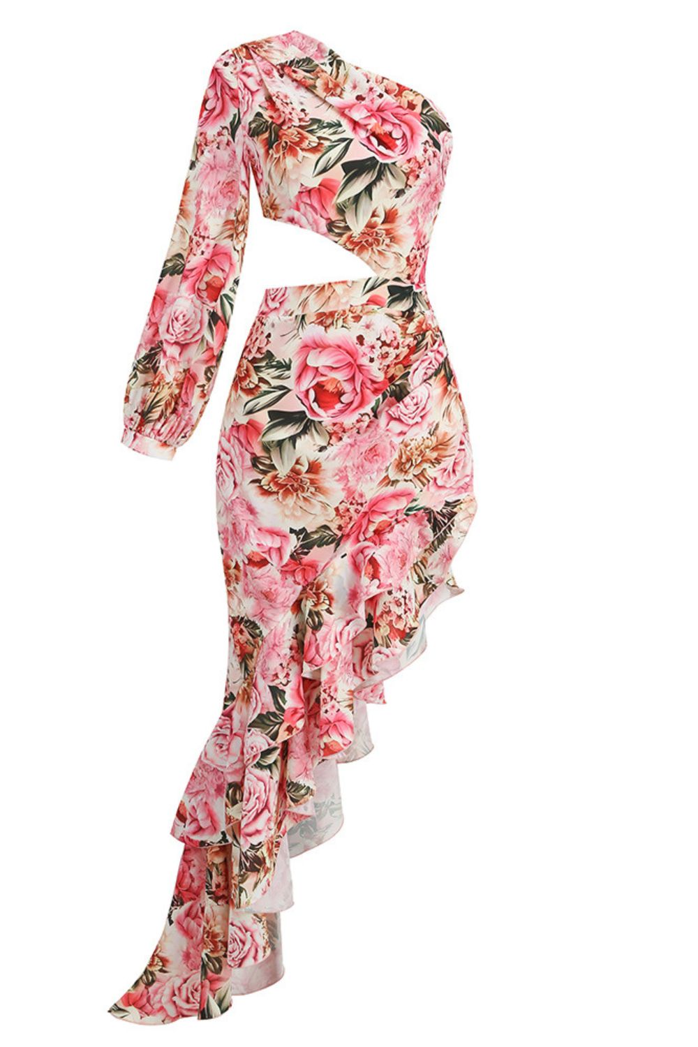 Fioretta Long Dress - Intense Floral Pink
