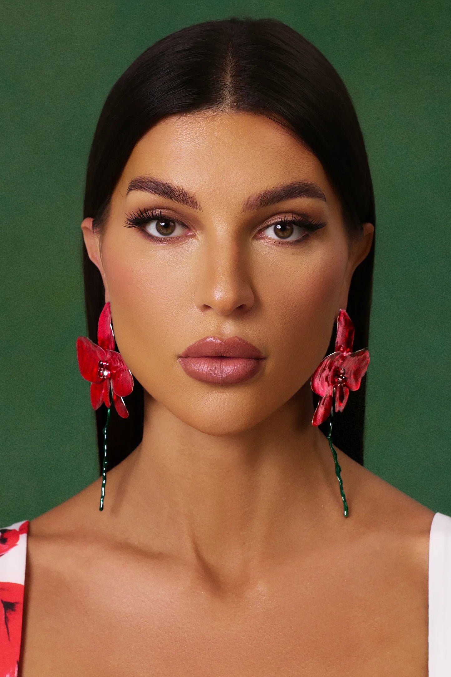 Boucles d’Oreilles Lilia – Rouge Orchidée