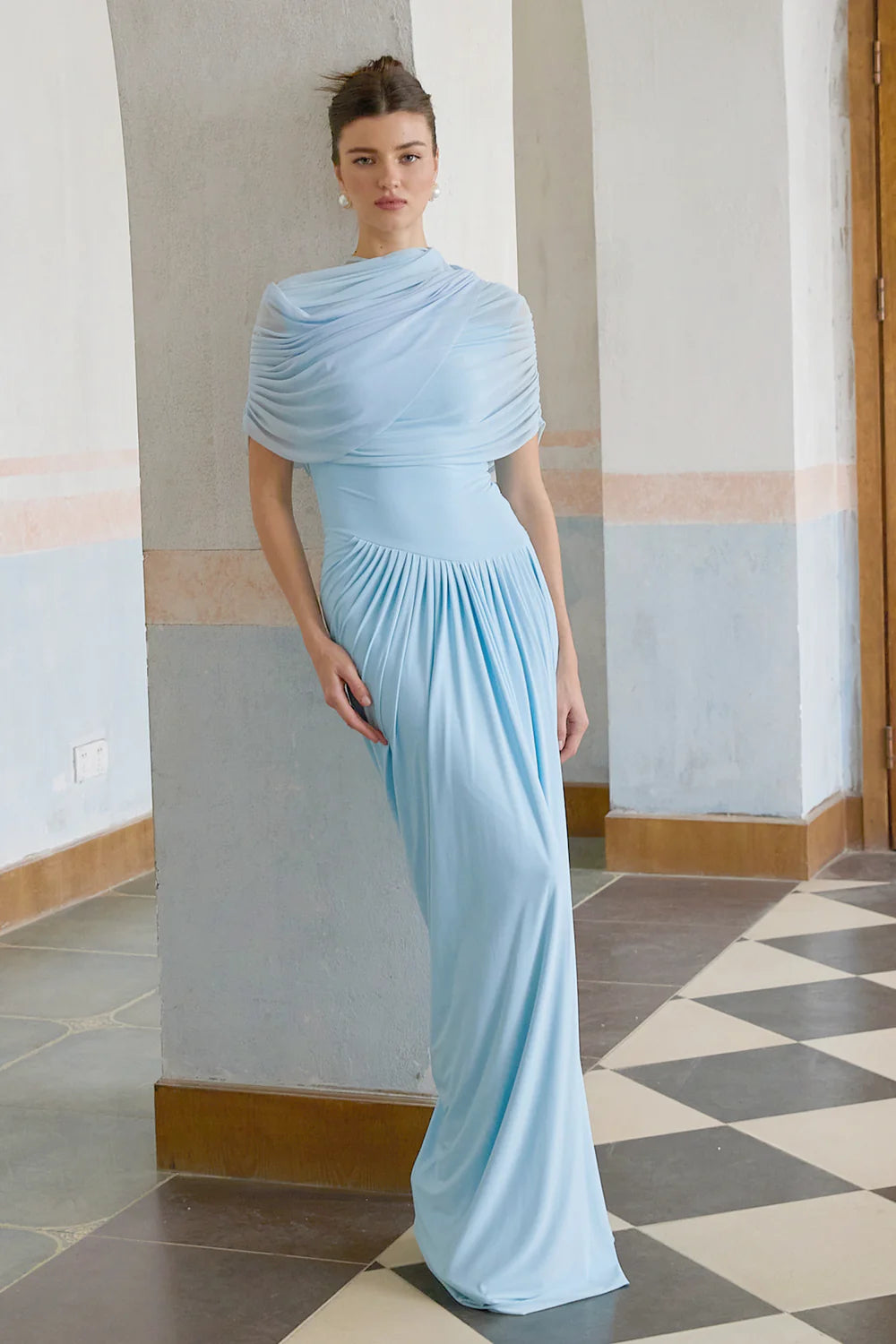 Inaya Long Dress - Sky Blue