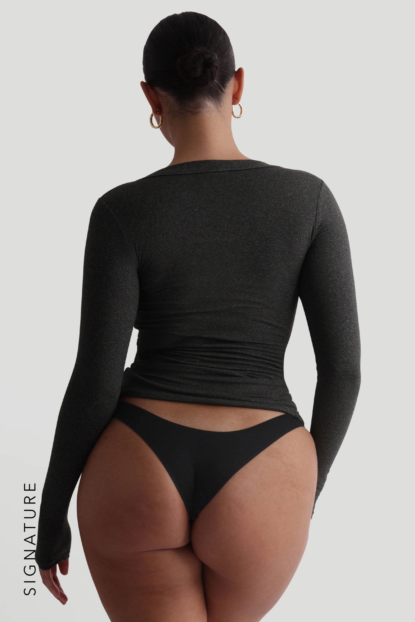 V-Shape T-Shirt À Manches Longues - Noir