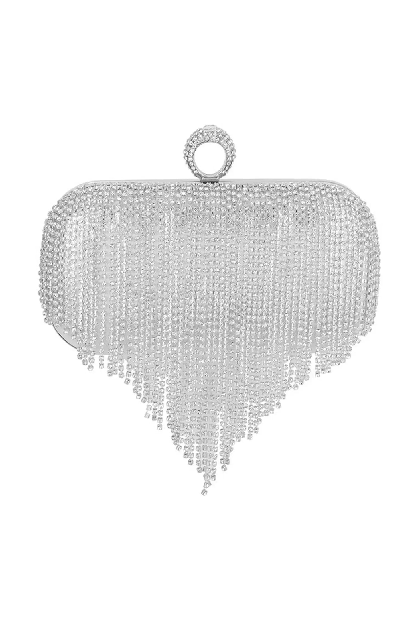 Pochette Frangée Mandy – Argenté