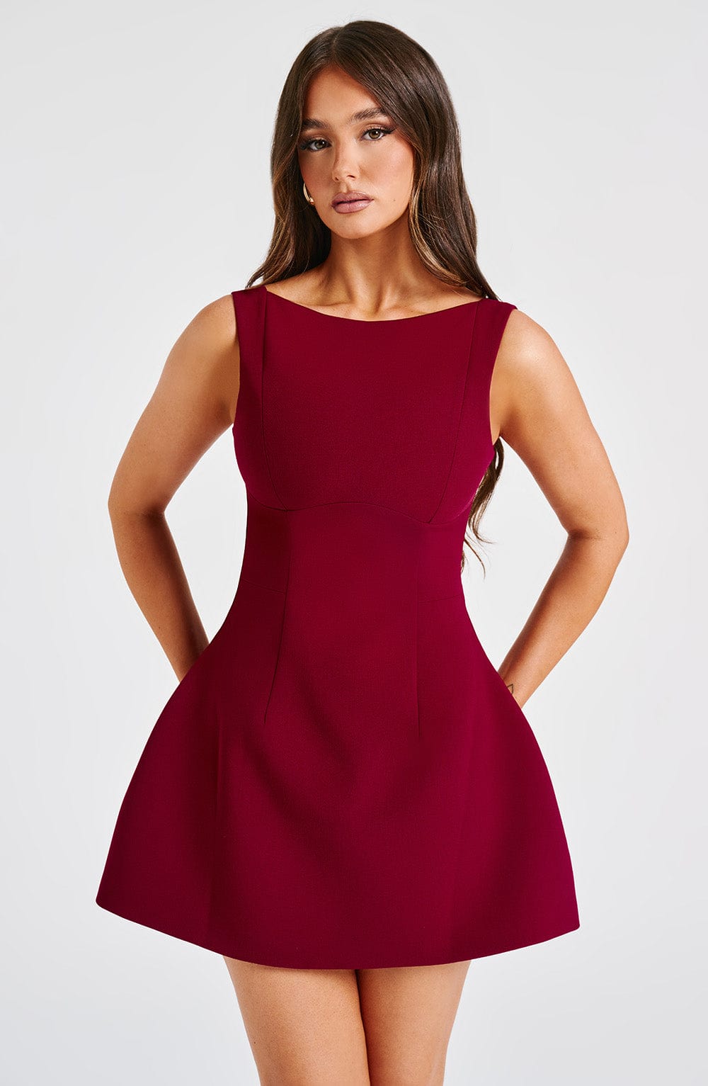 Alana Short Dress - Wine