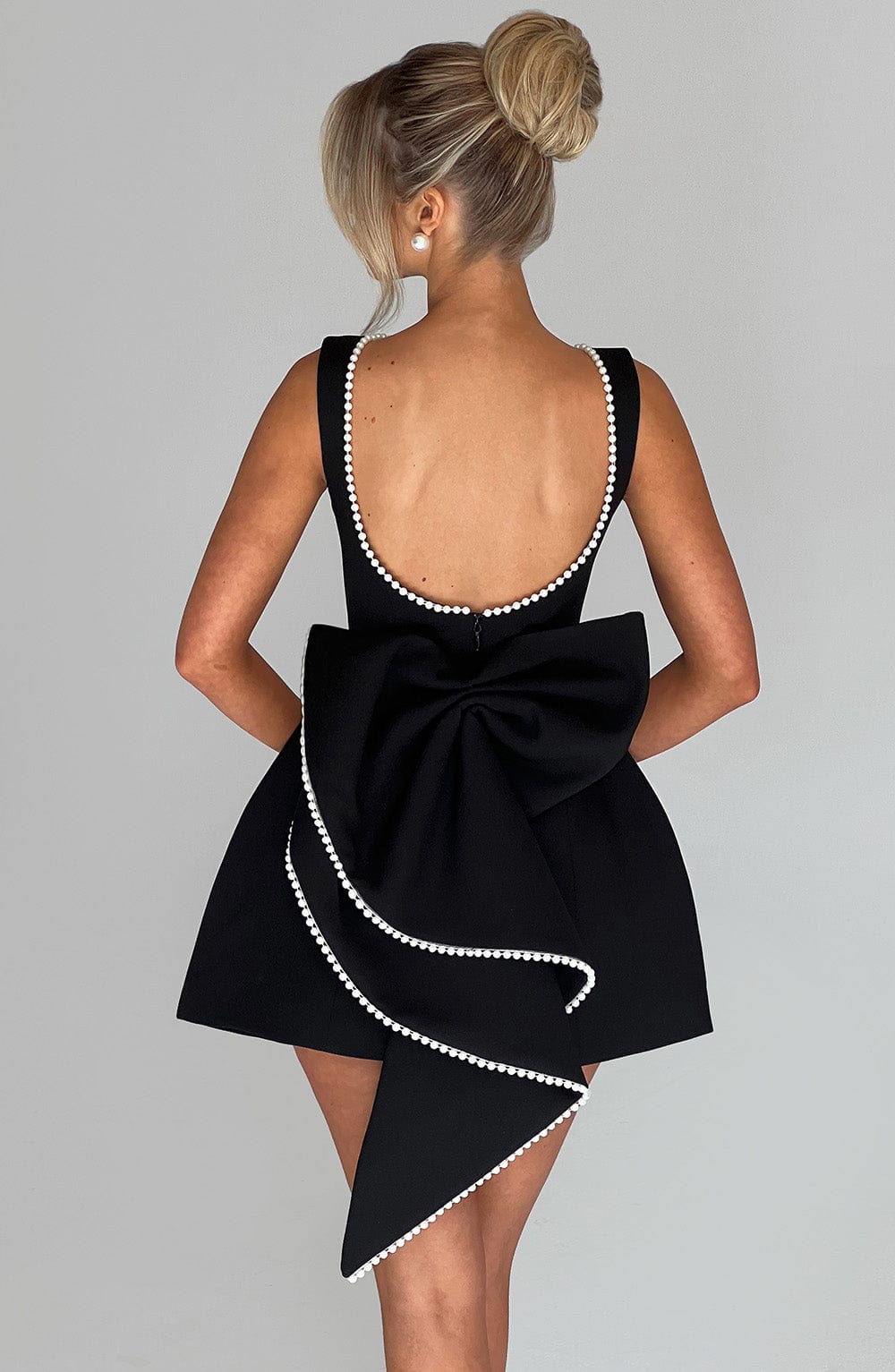 cream strapless mini dress DELARA DRESS