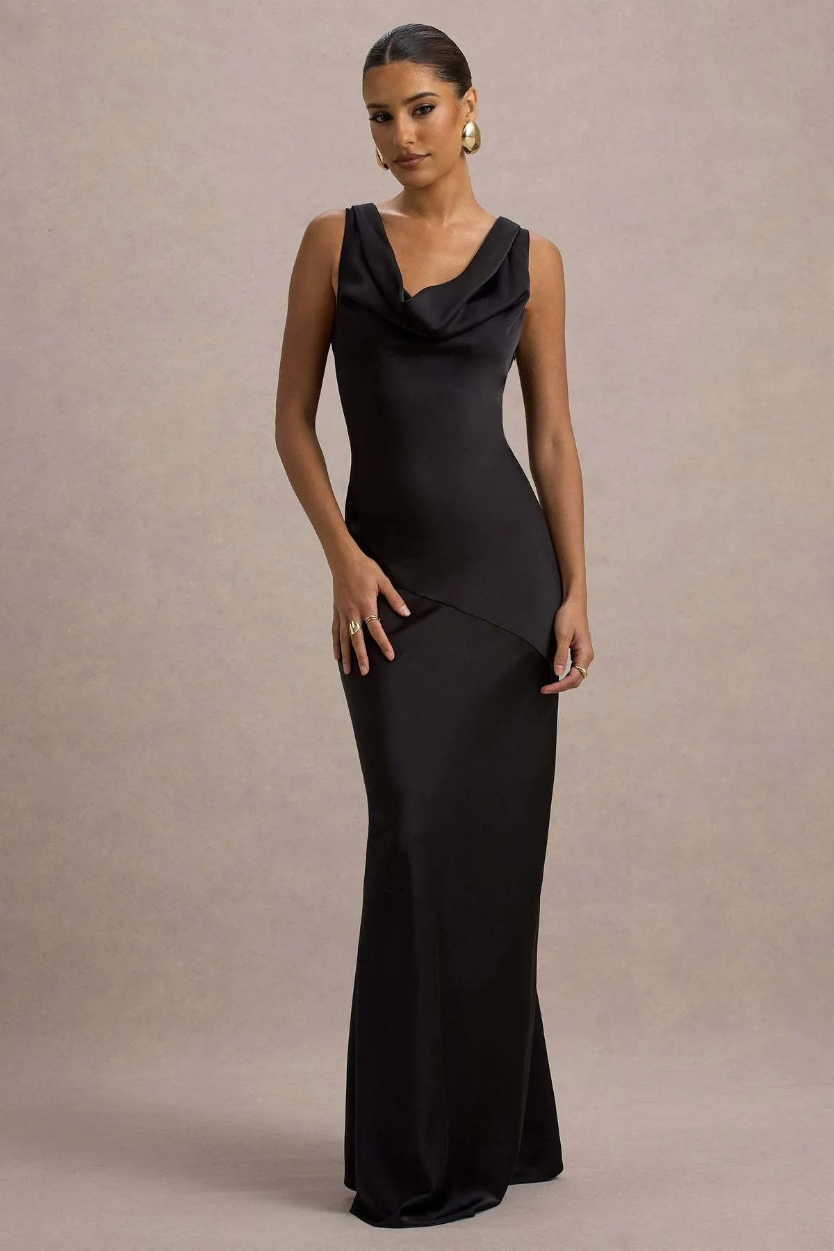 Célestine Robe Longue — Noir Velours