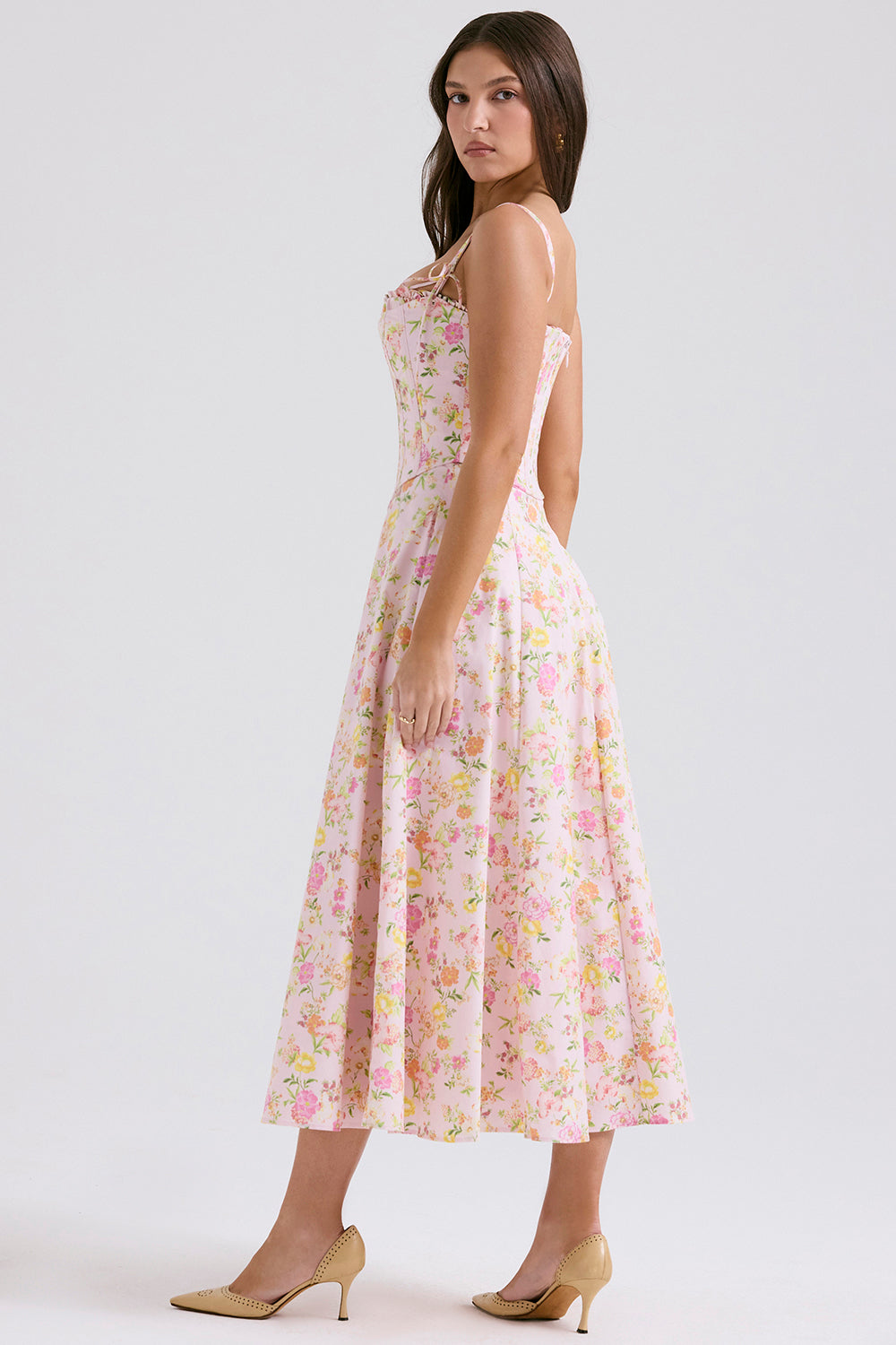 Mirabelle Robe Mi-Longue — Fleuri