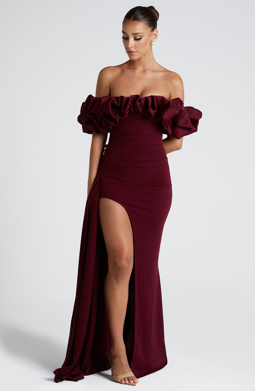 Elsie Long Dress - Cherry Lacquer