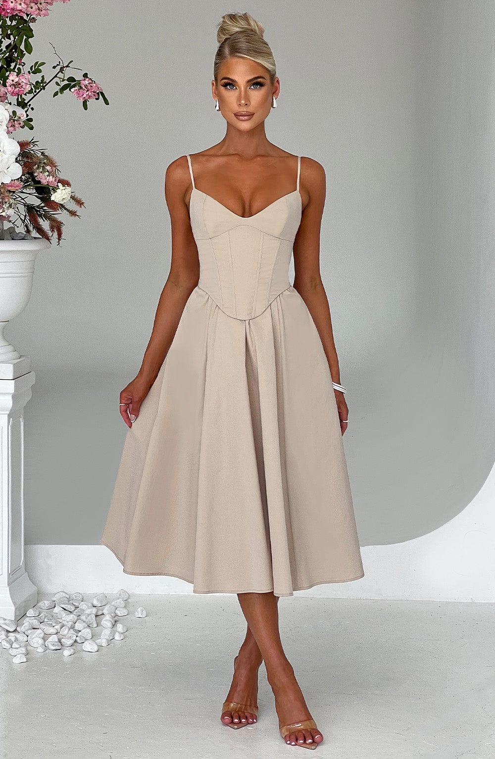 h&m pink midi dress Buy Somhey