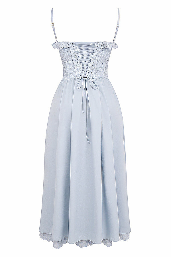 Azélie Robe Mi-Longue Bleu Clair