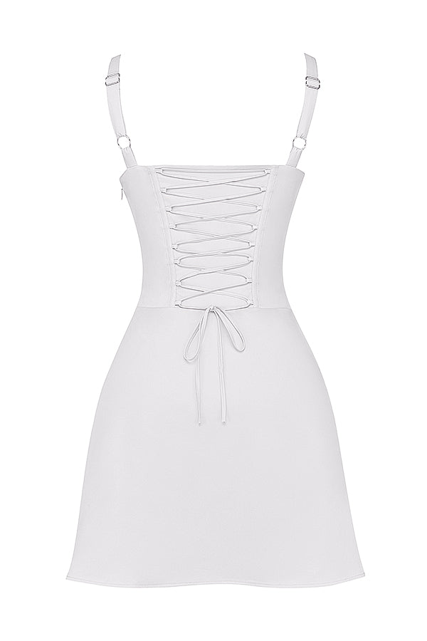 Lila Robe Courte Blanc