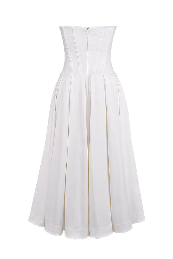 Apolline Robe Mi-Longue Blanc