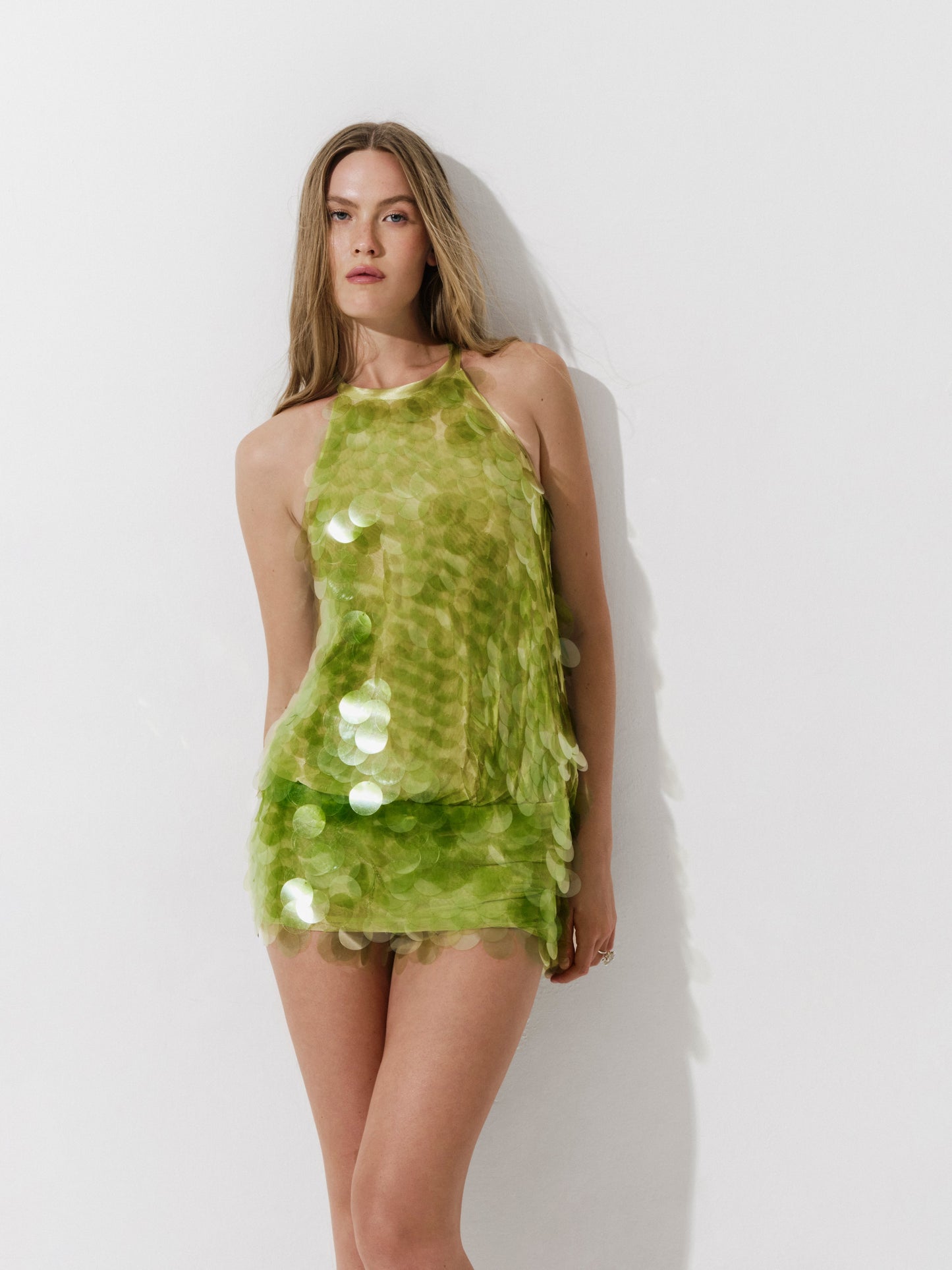 Ninon Robe Courte Vert Anis