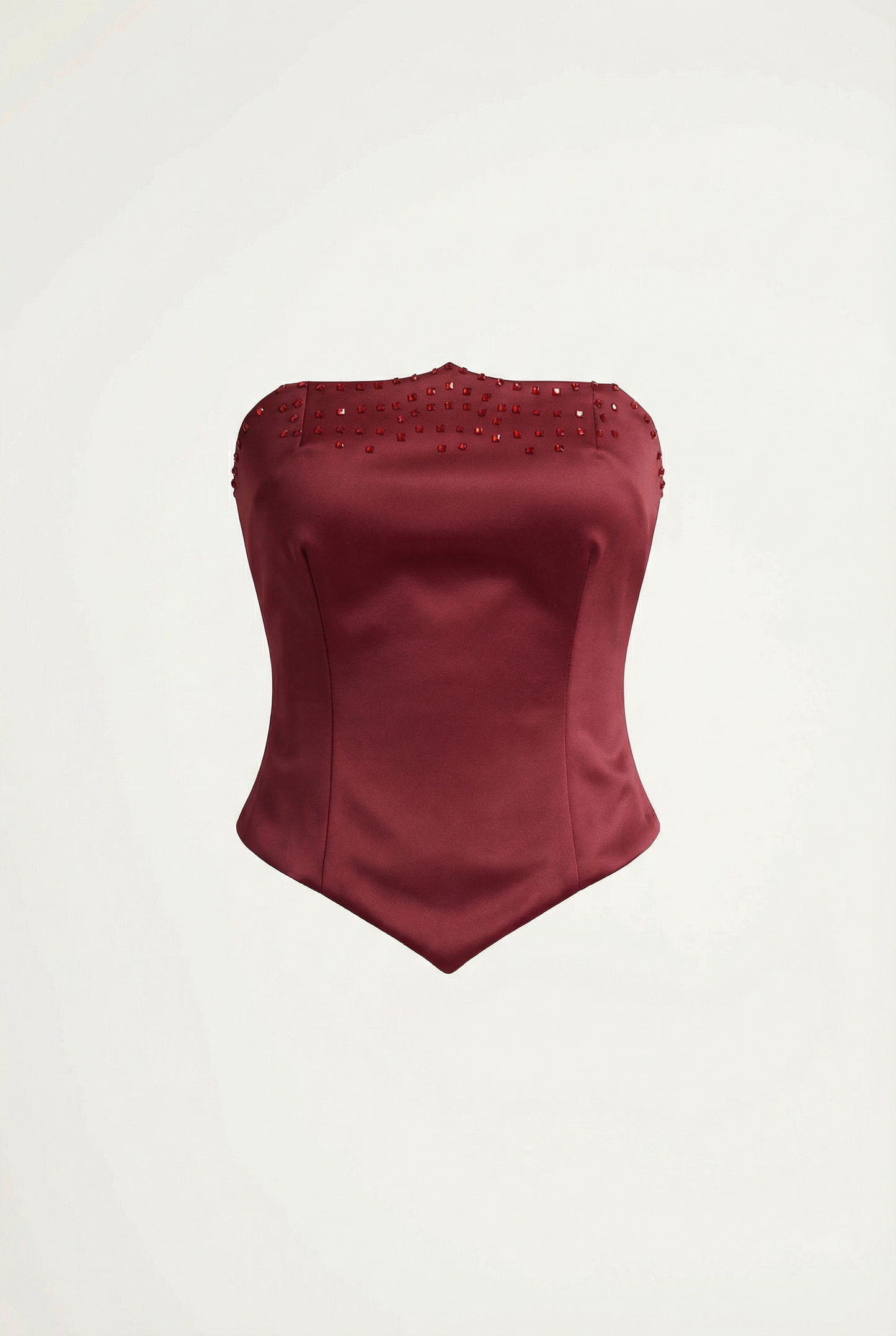 Clémence Ensemble Bustier & Jupe Longue – Rouge Vin