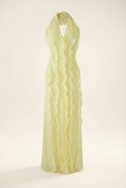 Solène Robe Longue - Citron