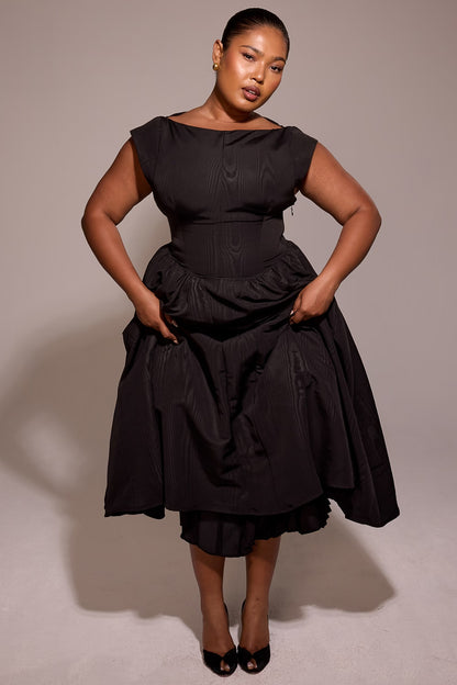 Cassiane Robe Mi-Longue - Noir