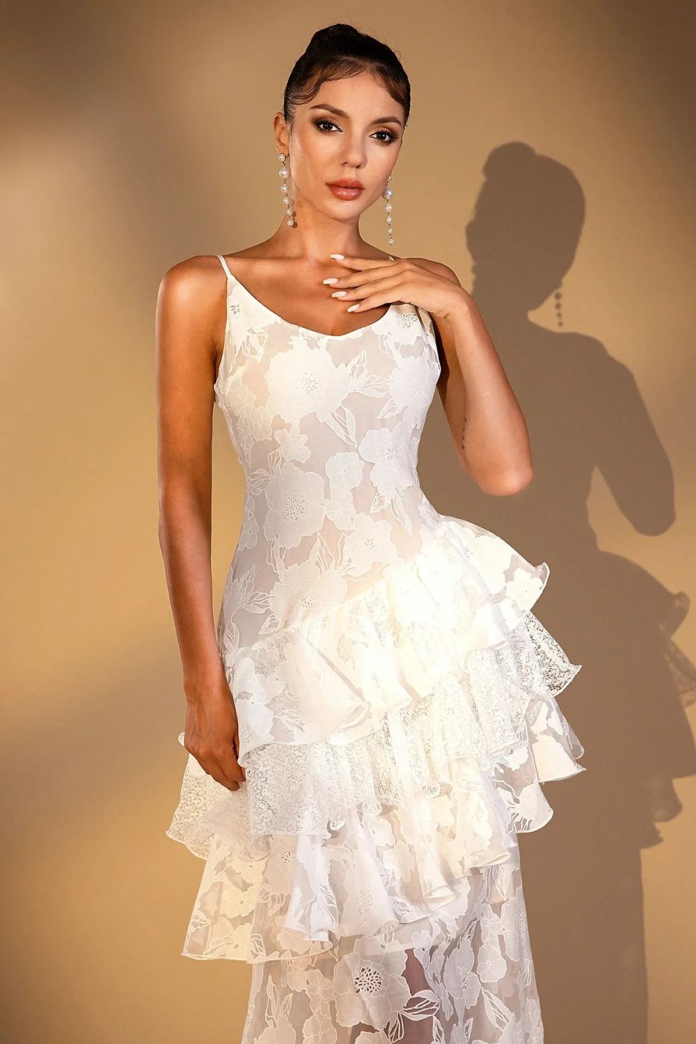 Ivory Flower Long Dress - Ivory