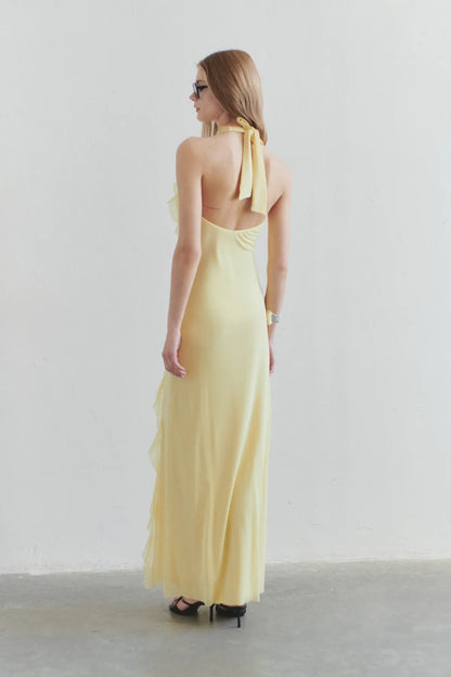 Solène Robe Longue - Citron