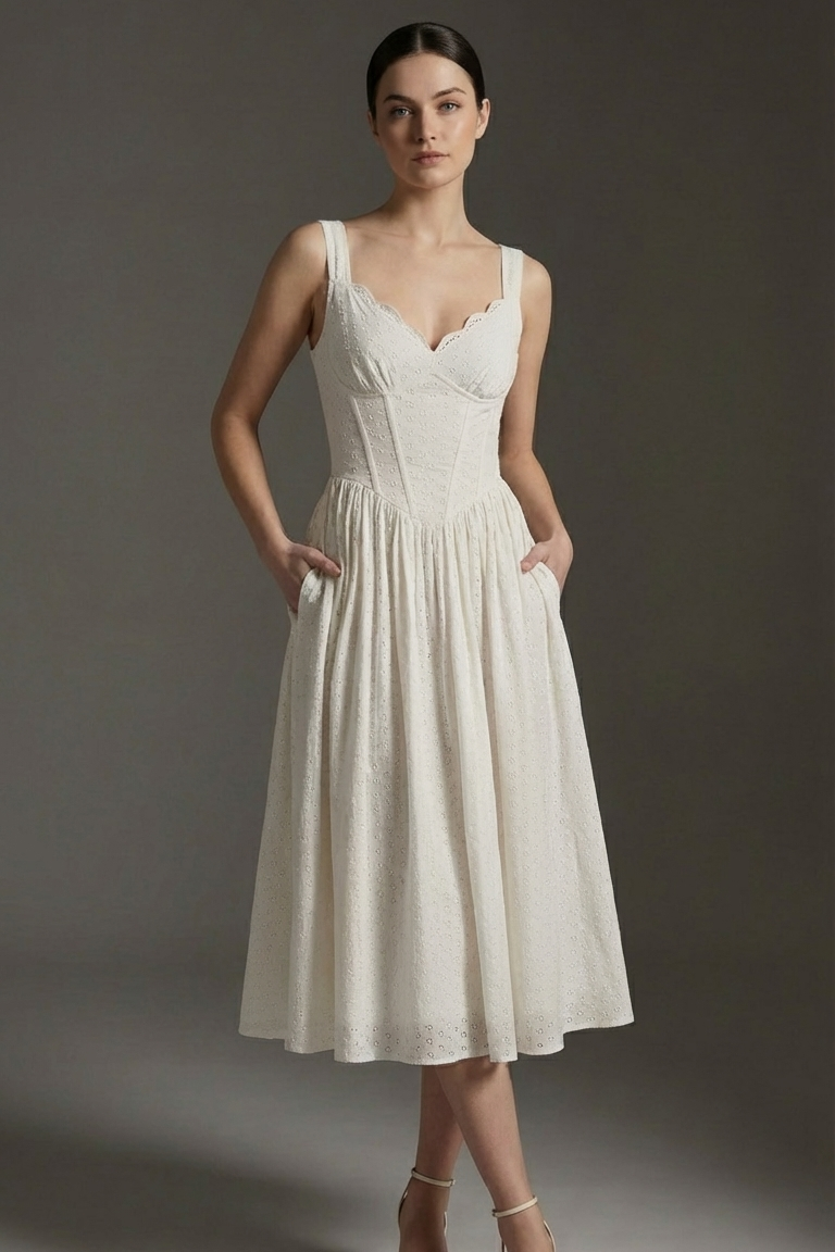 Althea Robe Mi-Longue - Ivoire