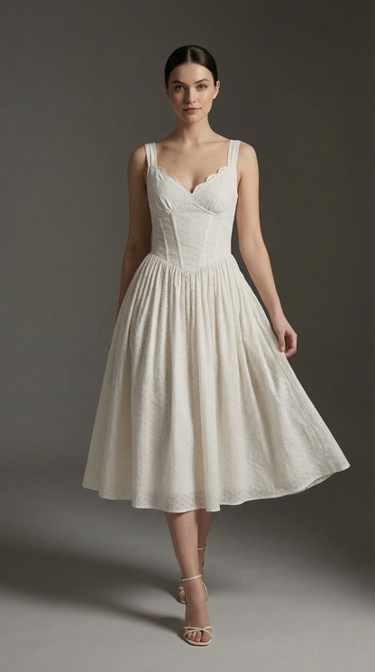 Althea Robe Mi-Longue - Ivoire