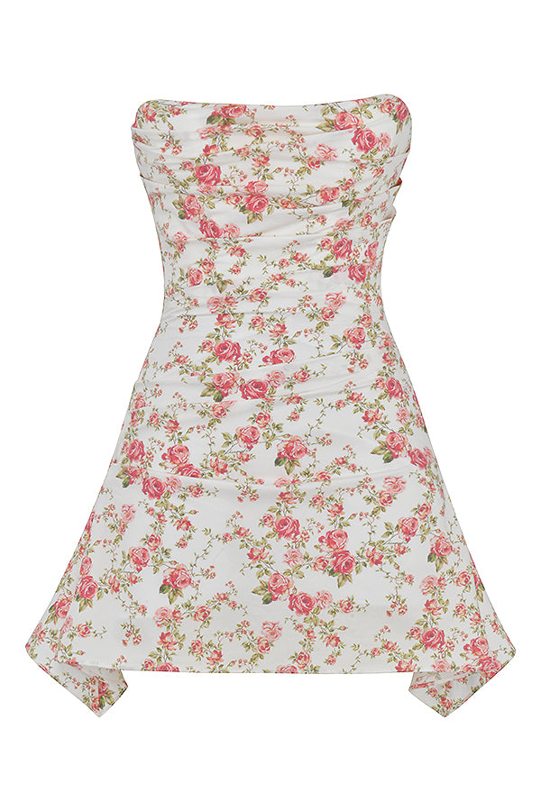 Sixtine Robe Courte Rose Imprimé