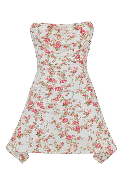 Sixtine Robe Courte Rose Imprimé