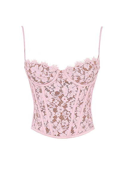 Manon Corset Dentelle Rose