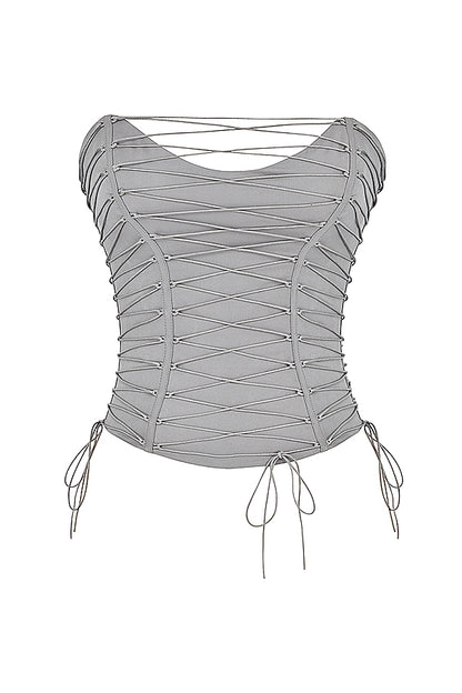 Salomé Corset Lacé Gris