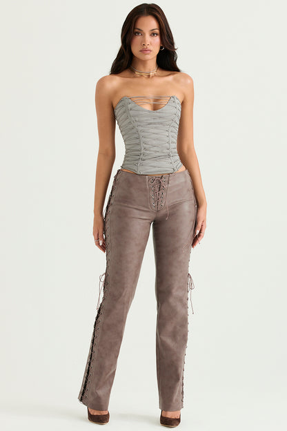Salomé Corset Lacé Gris
