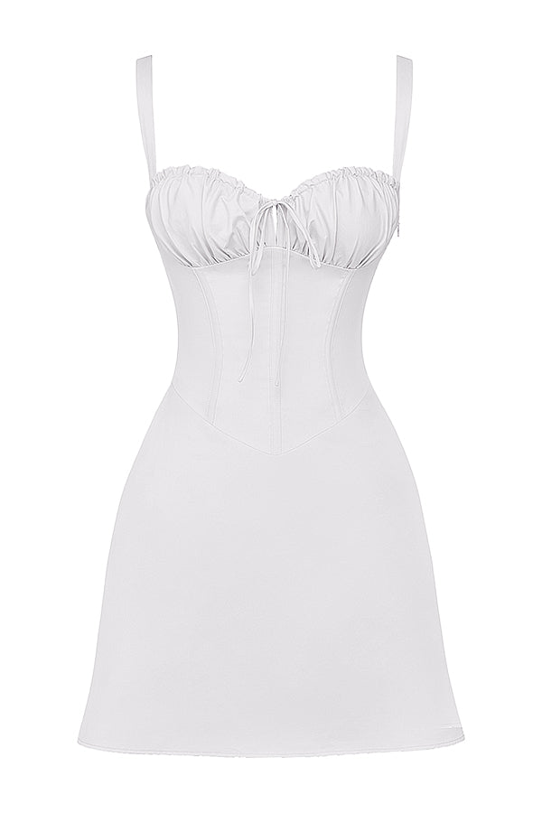 Lila Robe Courte Blanc