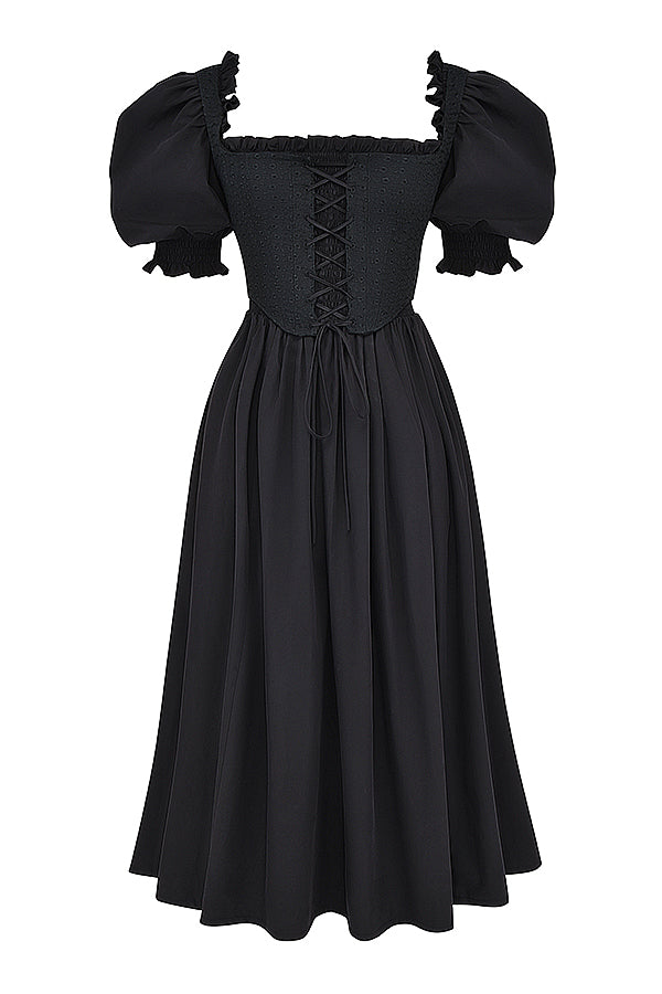 Zélie Robe Mi-Longue Noir