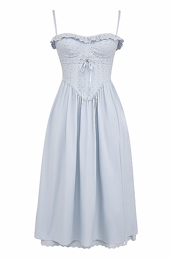 Azélie Robe Mi-Longue Bleu Clair