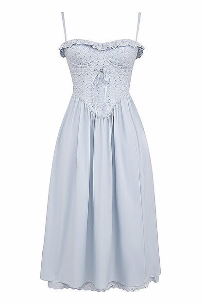 Azélie Robe Mi-Longue Bleu Clair