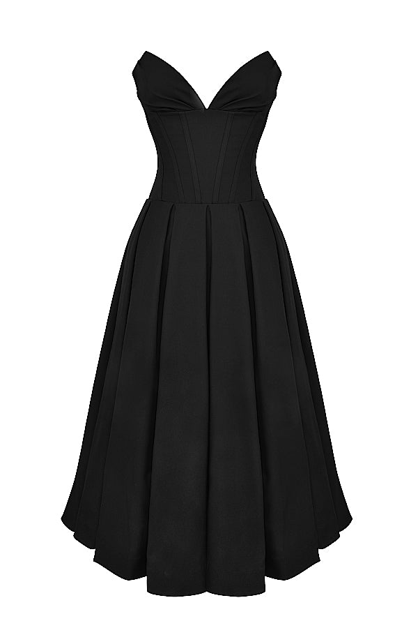 Apolline Robe Mi-Longue Noir
