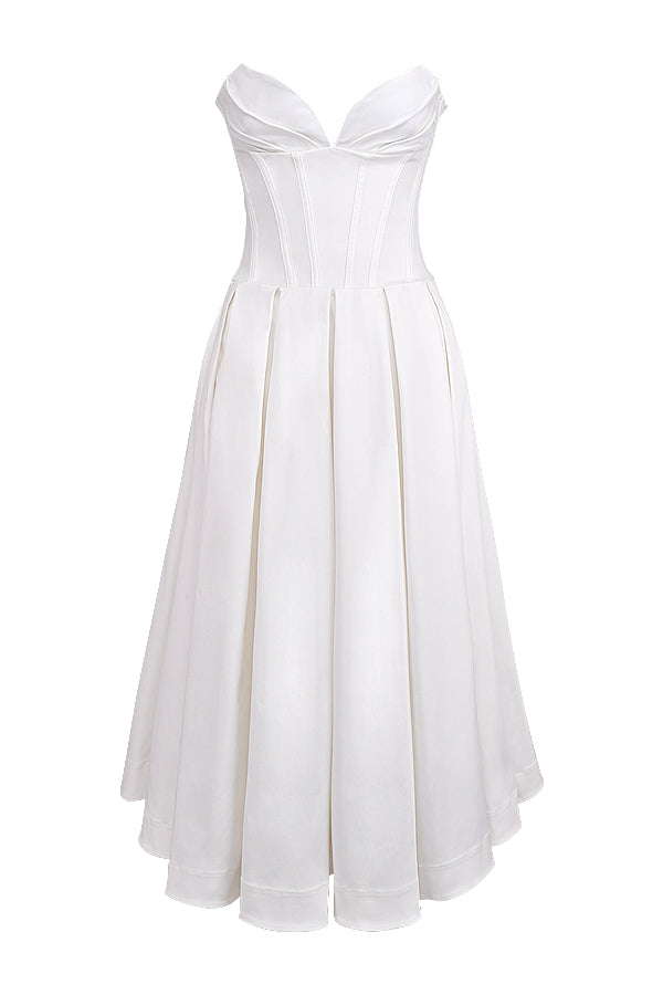 Apolline Robe Mi-Longue Blanc