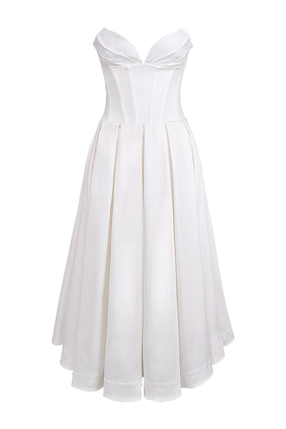 Apolline Robe Mi-Longue Blanc