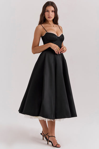Aurore Robe Mi-Longue — Noir