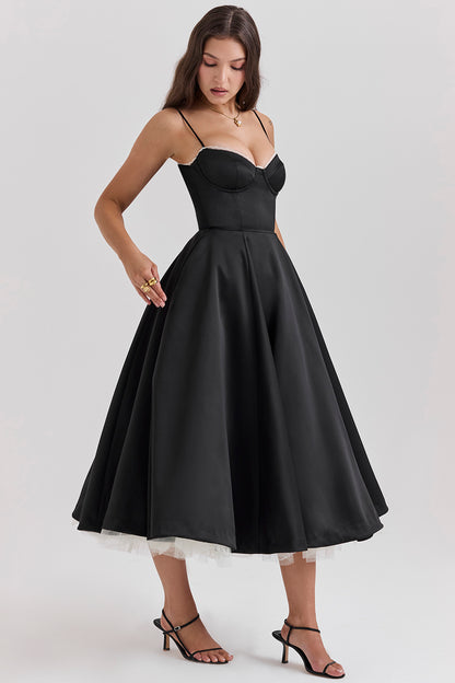 Aurore Robe Mi-Longue — Noir