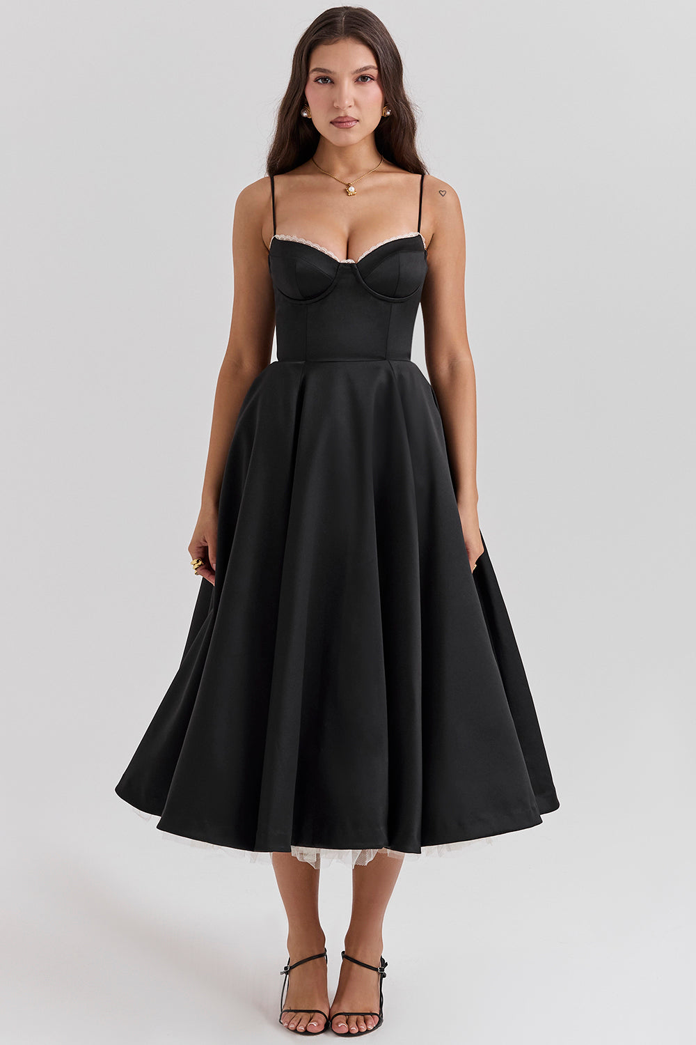 Aurore Robe Mi-Longue — Noir