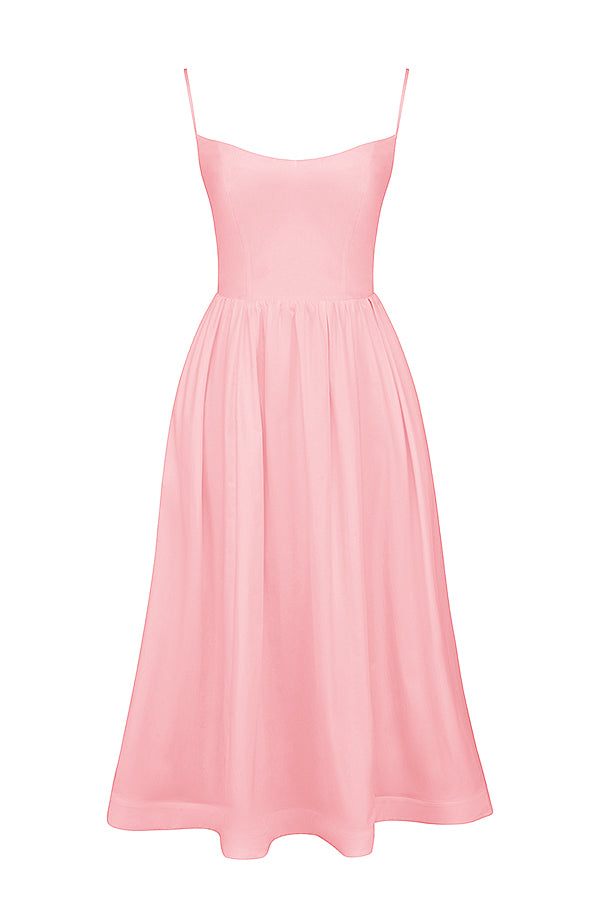 Faustine Robe Mi-Longue Rose