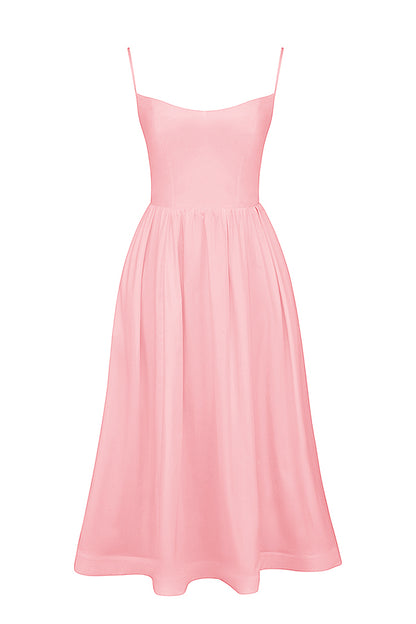 Faustine Robe Mi-Longue Rose