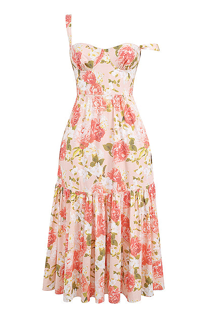 Coline Robe Mi-Longue Rose Pivoine
