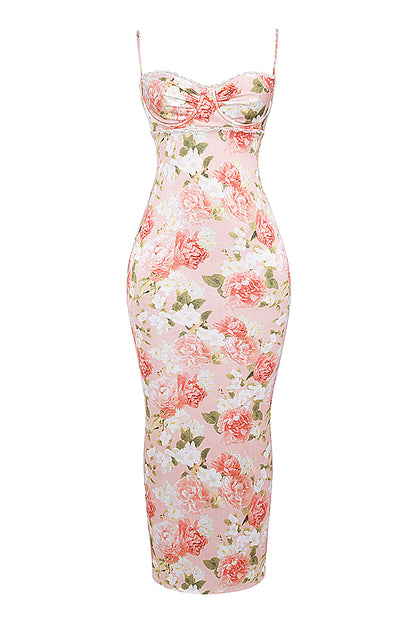 Clémence Robe Longue Rose Pivoine