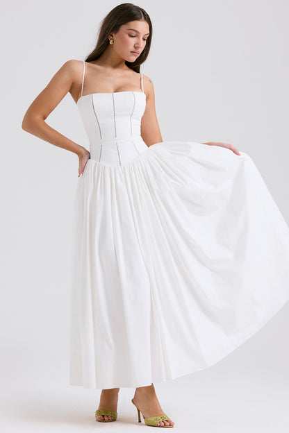 Lison Robe Longue — Blanc
