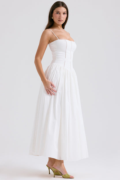 Lison Robe Longue — Blanc