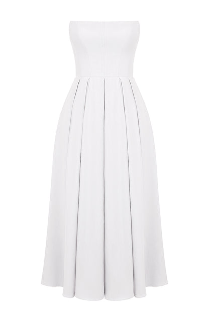 Capucine Robe Mi-Longue Blanc
