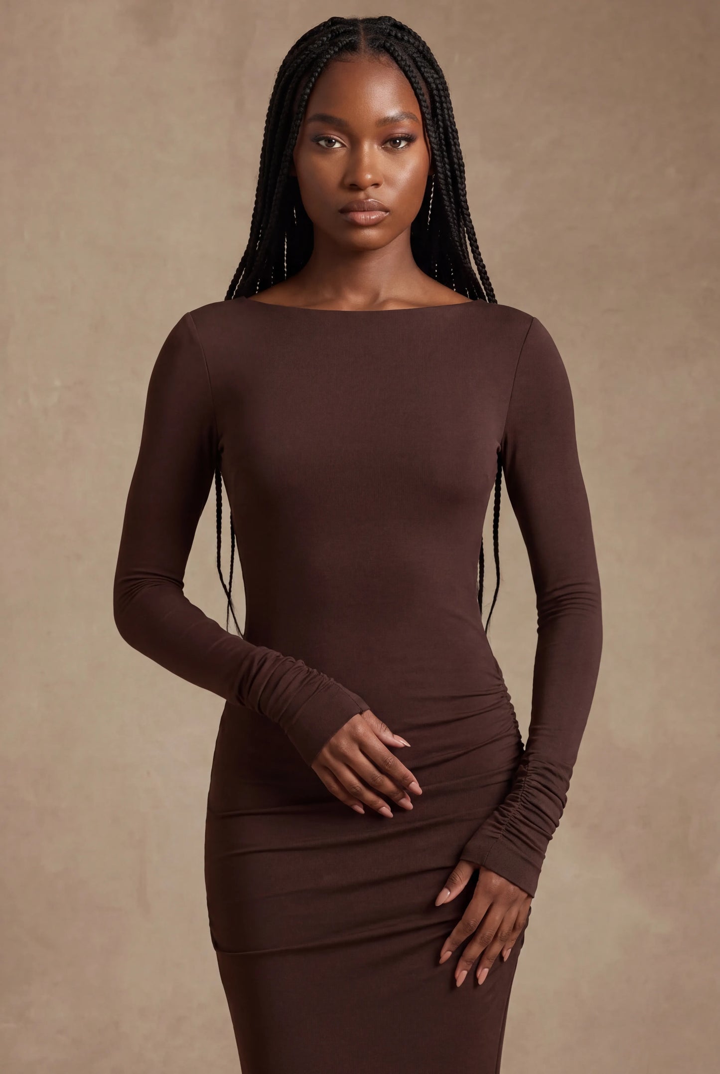 Octavia Robe Longue — Brun Cacao