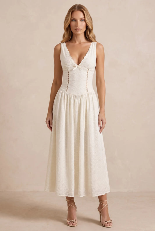 Althea Midi Dress - Ivory