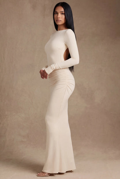 Octavia Robe Longue — Ivoire