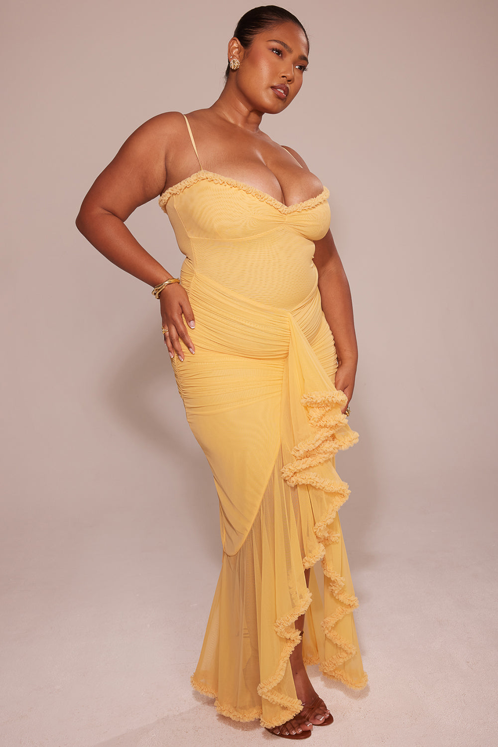 Éléonore Robe Longue Abricot