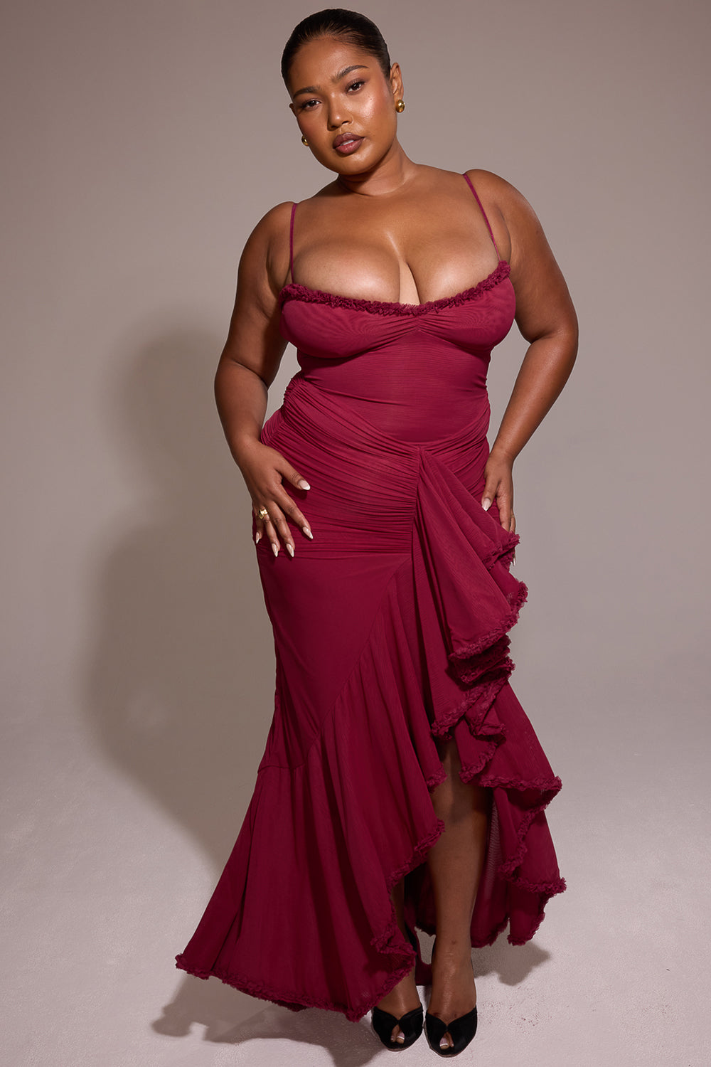 Éléonore Robe Longue Bordeaux